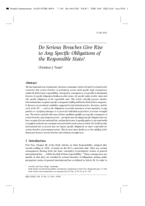 Do Serious Breaches Give Rise to Any Specific Obligations of the