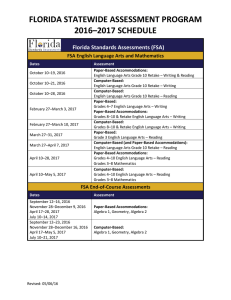 2016-17 Statewide Assessment Schedule