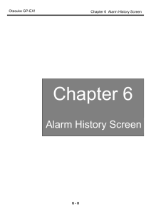 Chapter 6 : Alarm History Screen