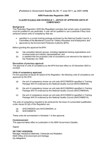 notice of approved units of competency - EPA