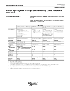 PowerLogic® System Manager Software Setup Guide Addendum