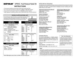 CP7818 – Fuel Pressure Tester Kit INSTRUCTIONS