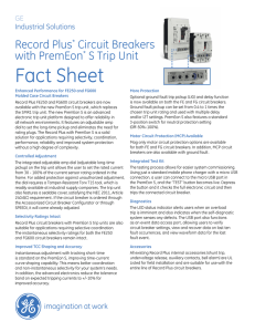 Record Plus circuit breakers with PremEon S trip units