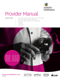 Provider Manual - Superior HealthPlan