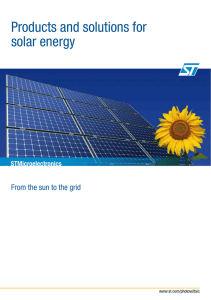 Products and solutions for solar energy