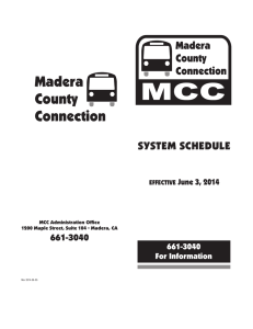 MCC Schedule - County of Madera