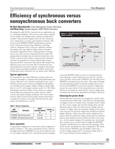 Efficiency of synchronous versus nonsynchronous buck converters