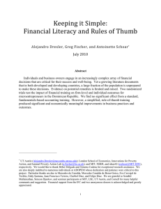 Keeping it Simple: Financial Literacy and Rules of Thumb
