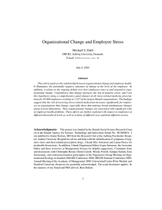 Organizational Change and Employee Stress