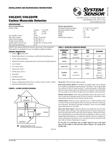 CO1224T/CO1224Tr Carbon monoxide detector