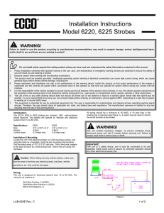 Installation Instructions Model 6220, 6225 Strobes