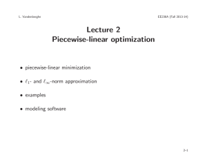 Lecture 2 Piecewise-linear optimization