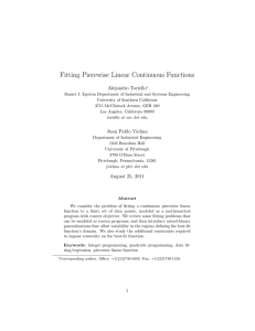 Fitting Piecewise Linear Continuous Functions