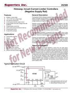 HV300 Hotswap, Inrush Current Limiter Controllers (Negative