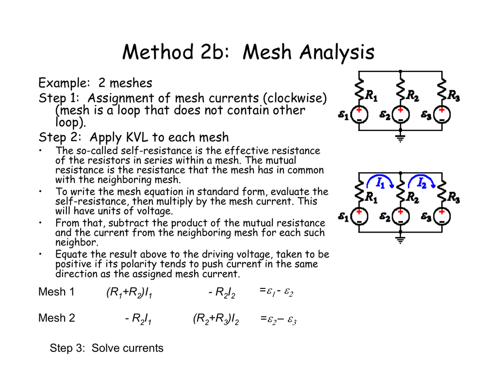 Method 02. Mesh Analysis. KCL KVL. Mesh current Analysis ppt. KVL examples.