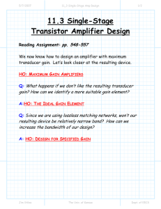 11.3 Single-Stage Transistor Amplifier Design