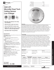 MicroSet Dual Tech Ceiling Sensor Low Voltage
