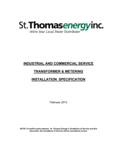 Transformer and Metering Installation Specification