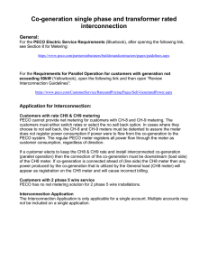 Co-generation single phase and transformer rated