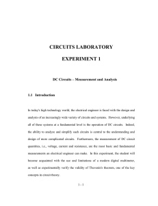 circuits laboratory experiment 1 - Department of Electrical and