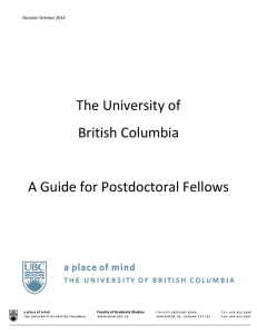 A Guide for Postdoctoral Fellows - UBC Grad School