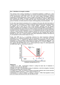 M etabolic rate (MR ) Ambient temperature (Ta)