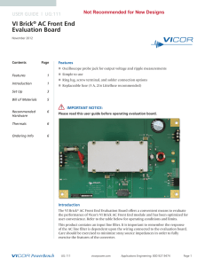 VI Brick® AC Front End Evaluation Board