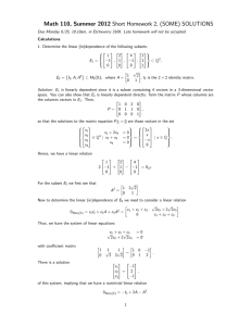 Math 110, Summer 2012 Short Homework 2, (SOME) SOLUTIONS