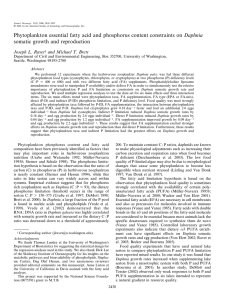 Ravet, Joseph L., and Michael T. Brett. Phytoplankton essential fatty