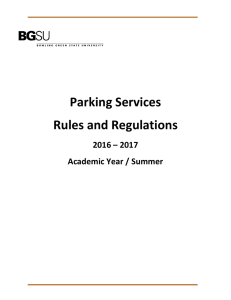 Parking Services Rules and Regulations