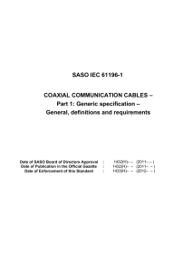 SASO IEC 61196-1 COAXIAL COMMUNICATION CABLES – Part 1