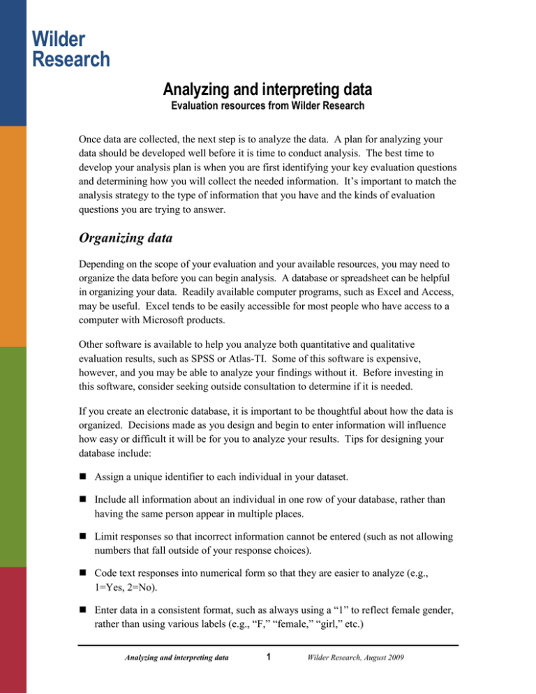Analyzing And Interpreting Data
