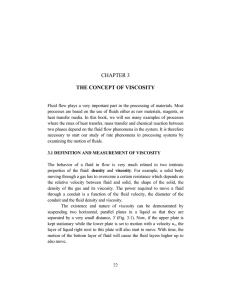 CHAPTER 3 THE CONCEPT OF VISCOSITY