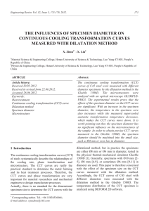 THE INFLUENCES OF SPECIMEN DIAMETER ON CONTINUOUS