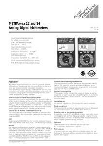 METRAmax 12 and 14 Analog-Digital Multimeters