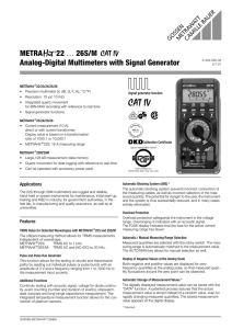 METRA 22 ¼ 26S/M Analog-Digital Multimeters with Signal Generator