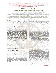 PID Controller Based Chopper-Fed DC Motor Drive Using
