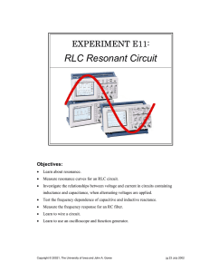 RLC Resonant Circuit - John A. Goree