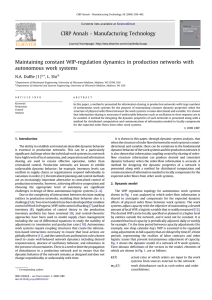 Maintaining constant WIP-regulation dynamics in production