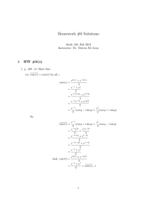 Homework #6 Solutions