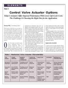 Control Valve Actuator Options