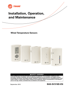 Wired Temperature Sensors / Installation, Operation, and Maintenance