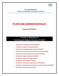 PG DIPLOMA ADMISSION BOOKLET - C-DAC