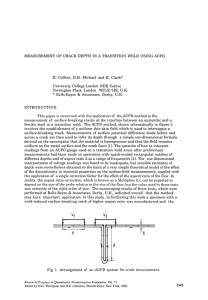 Measurement of Crack Depth in a Transition Weld Using Acpd