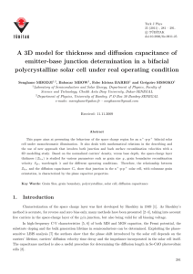 A 3D model for thickness and diffusion capacitance of