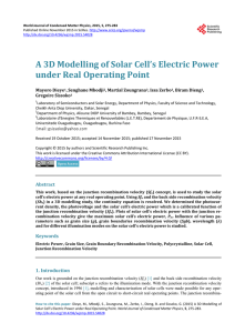A 3D Modelling of Solar Cell`s Electric Power under Real Operating