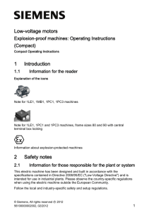 Explosion-proof machines: Operating Instructions