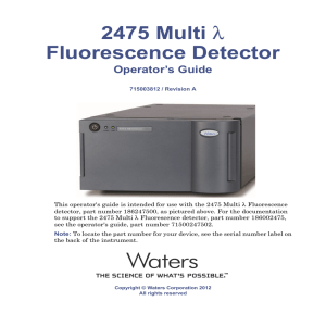 Waters 2475 Multiwavelength Fluorescence Detector Operator`s Guide