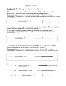 Open Intervals