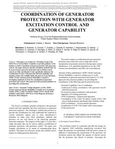 Coordination of Generator Protection with Generator